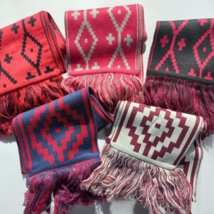 Bufandas Pampas Reversibles Anchas c/ Flecos